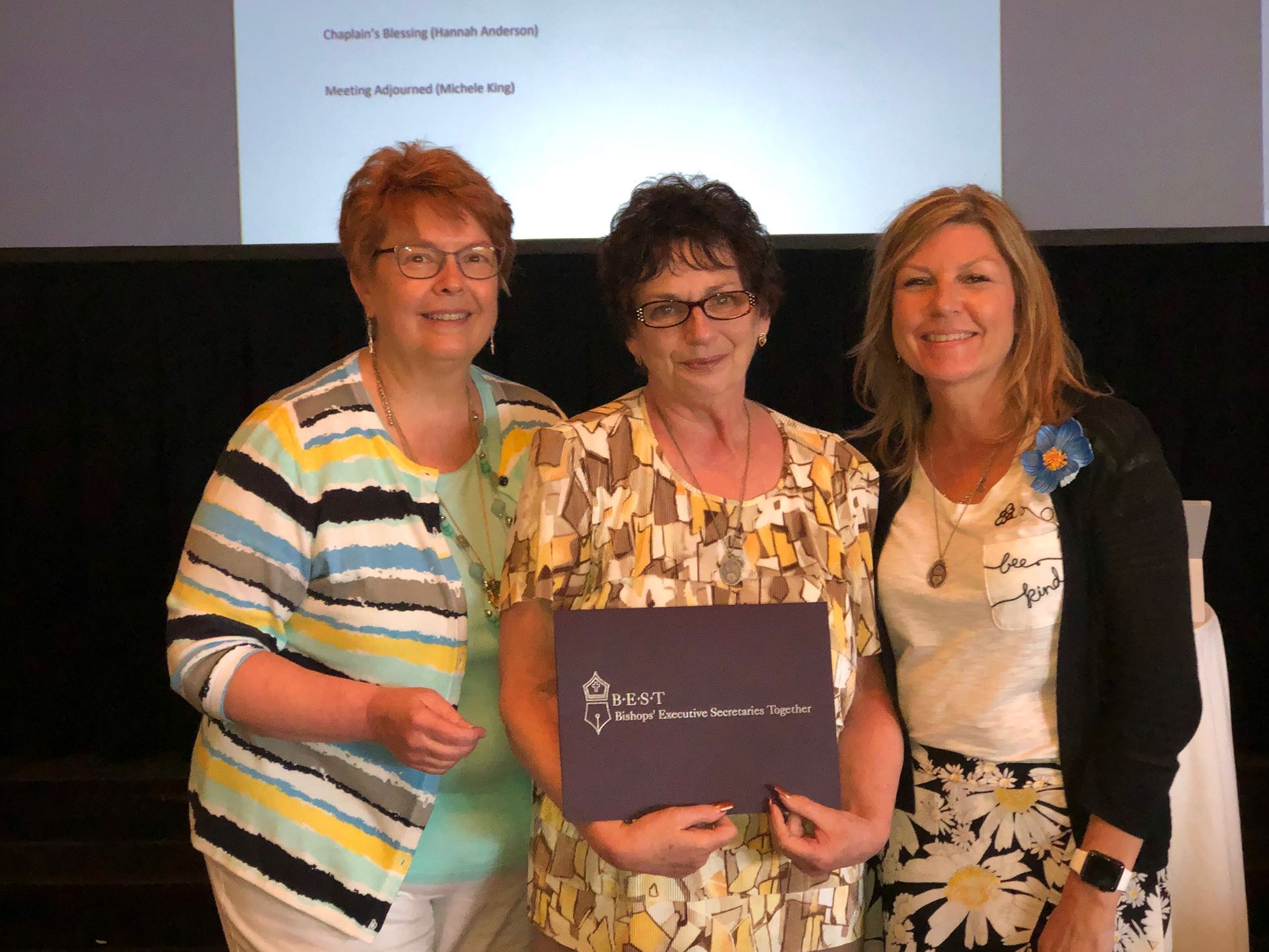 BEST 2019 Browning Fellows: Mary Ann Rhoads, with past presidents Barb Martin and Michele King